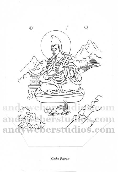 Geshe Potawa Line Drawing